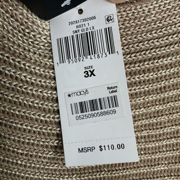 NWT Ralph Lauren Black Label Metallic BoatNeck Sweater Women Plus Size 3X - Picture 3 of 14